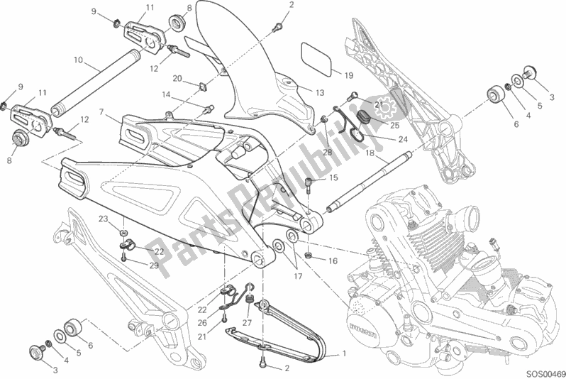 Todas as partes de Braço Oscilante do Ducati Monster 795 ABS Thailand 2013
